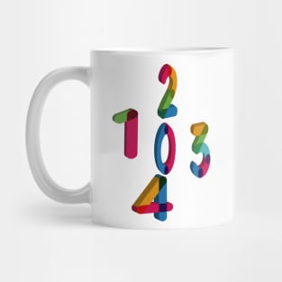 colorful math number 0 4 Mug